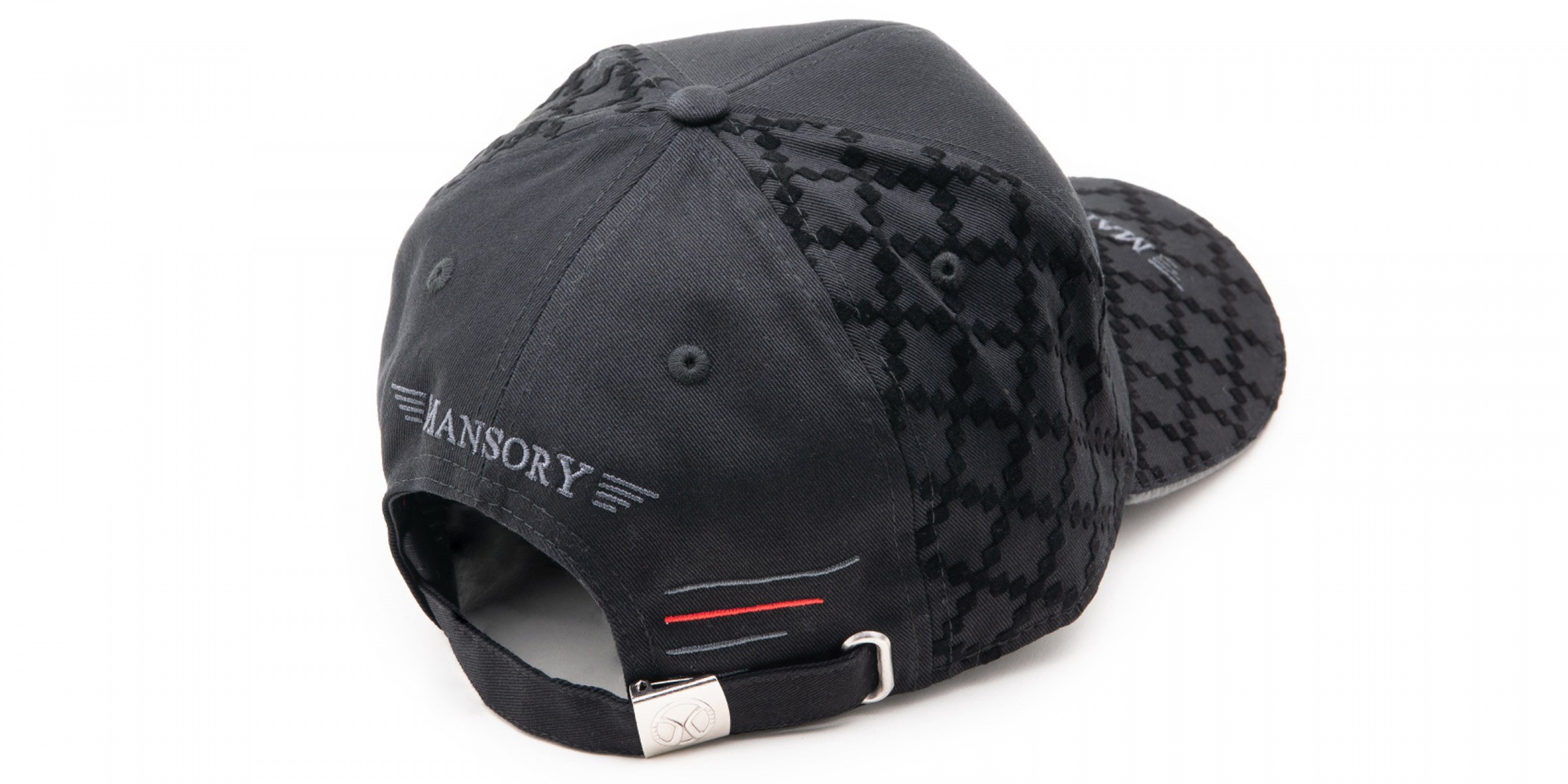 Baseballcap flock Black / Carbon / Red | Mansory